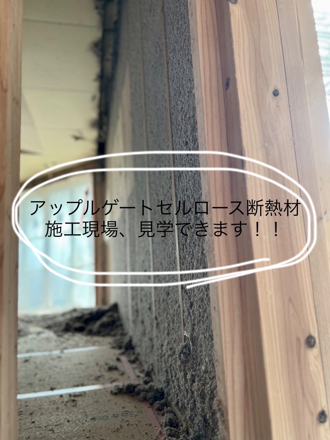 ルロース断熱と漆喰の施工現場見学